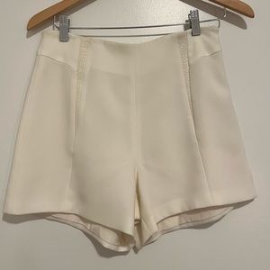 Rag & Bone High Waisted White Leather Lined Shorts, Size 4 (True to Size)